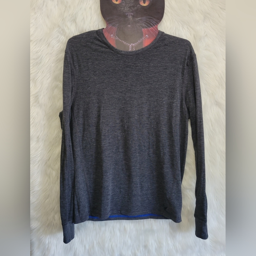 American Eagle T Shirt Mens Small Gray Casual Long Sleeve Adult